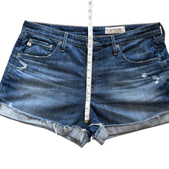 AG Hailey Ex-Boyfriend Roll Up Distressed Denim Shorts 31 - Picture 10 of 11